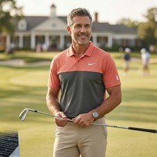 Nike Golf Men  s Dri-FIT Polo Shirt - Disney Mickey Mouse - Pink  Gray - Size XL