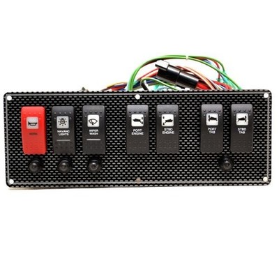 Wellcraft Boat Switch Panel 025-4077 | 10 3/4 x 3 7/8 Inch Black