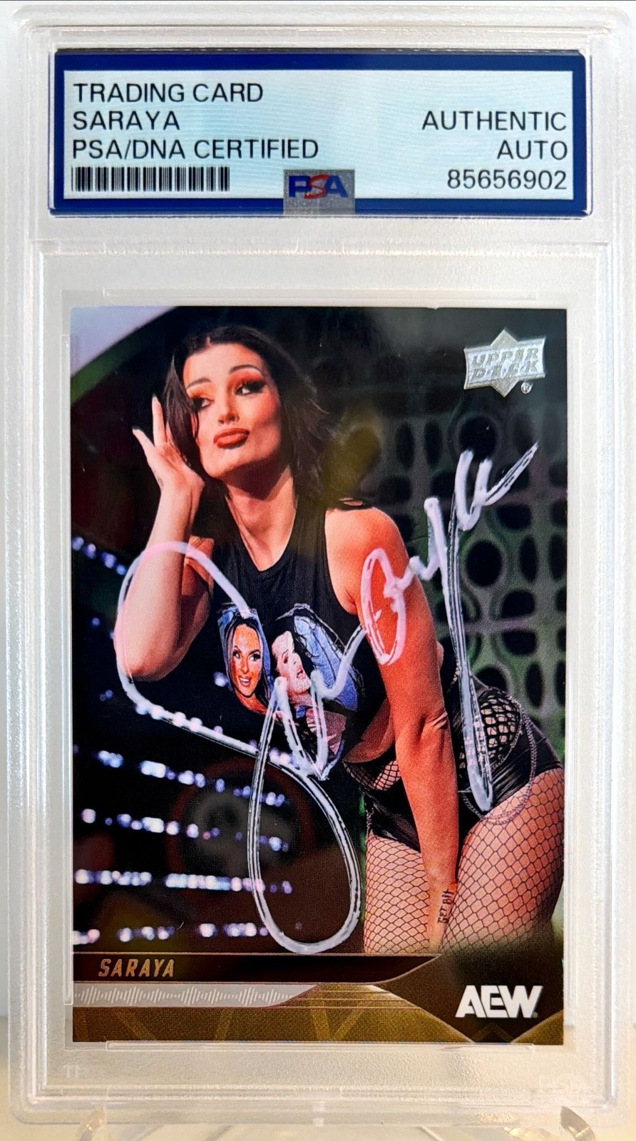 2025 Upper Deck AEW WWE Wrestling Saraya Paige Signed Auto Card #47 PSA DNA