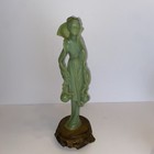 Vintage Faux Jade Green Guanyin The Bodhisattva Of Compassion Statue. 