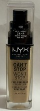 NYX Can't Stop Won't Stop Full Coverage Foundation Nude 1 oz New Fast Shipping