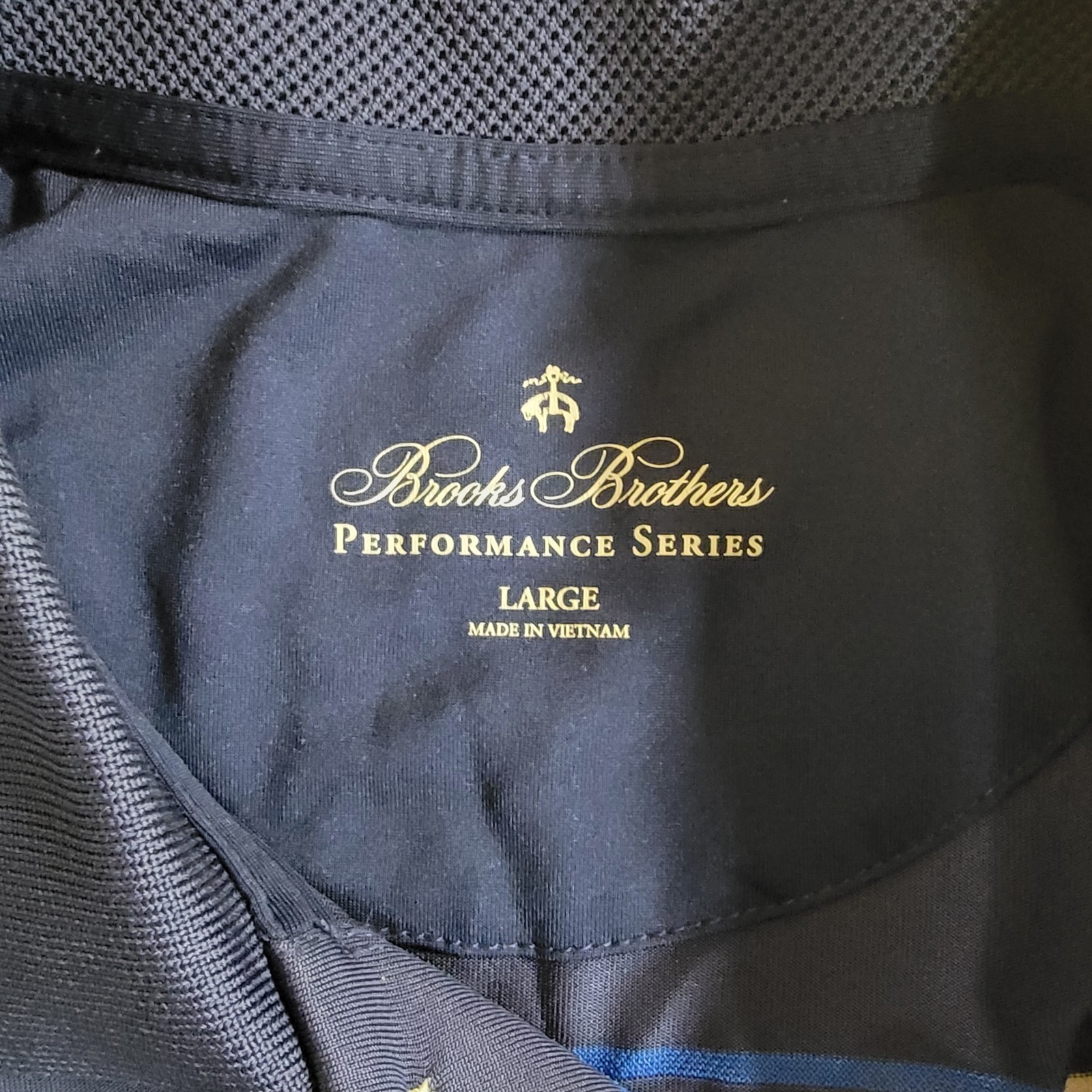 Brooks Brothers Polo Shirt Men's  Large Blue Stripe Golf Performance thumbnail 3