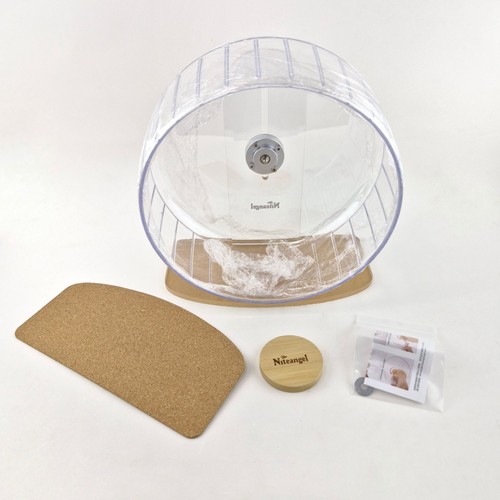 Niteangel Super-Silent Hamster Exercise Wheel - Large Transparent - New Open Box