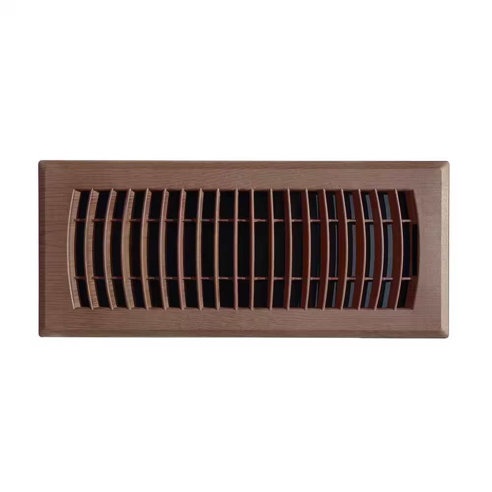 как выглядит 4 In. X 10 In. Plastic Floor Register in Mahogany Grain фото
