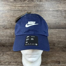 Nike Club Unstructured Futra Wash Strapback Hat Adult M/L Navy Blue Cap