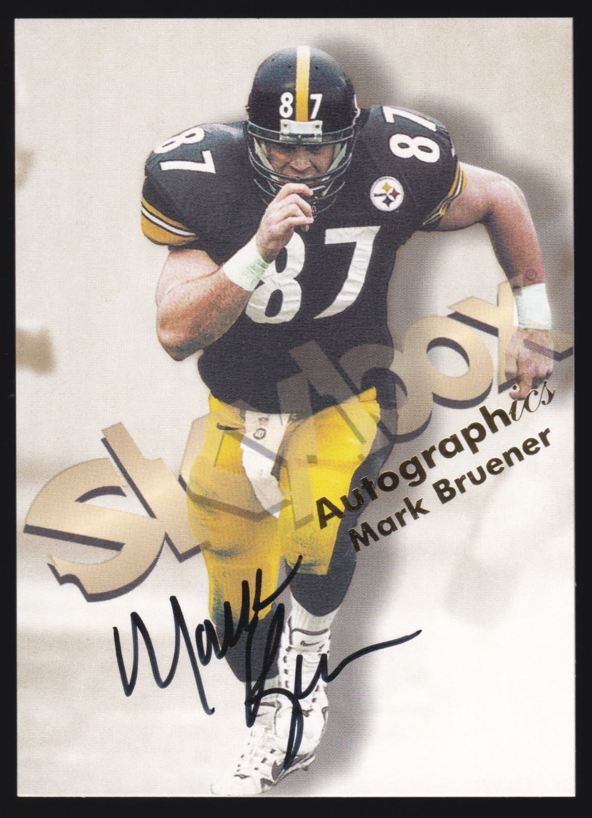 1998 SkyBox Premium Mark Bruener Auto Autographics On-Card Autograph Steelers