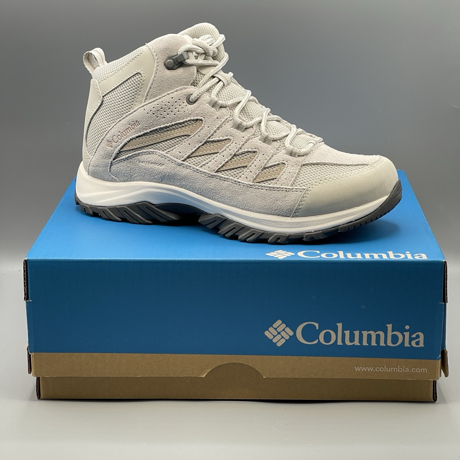 Columbia Hiking Boots Women's 10.5 Leather Waterproof Crestwood Taupe Travel-image