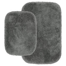 Garland Rug Finest Luxury Dark Gray 2-Piece Ultra Plush Washable Bath Rug Set