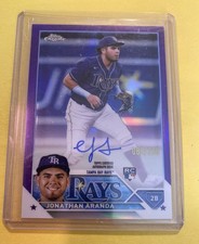 2023 Topps Chrome Jonathan Aranda ON CARD AUTO /250 PURPLE 