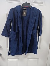 Bagno Milano Kids Robe Size 6-8 Years Navy Blue NWT