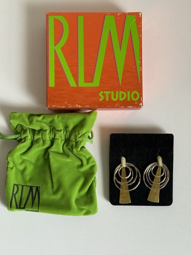 Sterling 925 and brass RLM Studio Robert Lee Morris earrings w/box