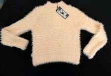 Future Collective Fuzzy Nude Pink Pullover Sweater women Size XXS 