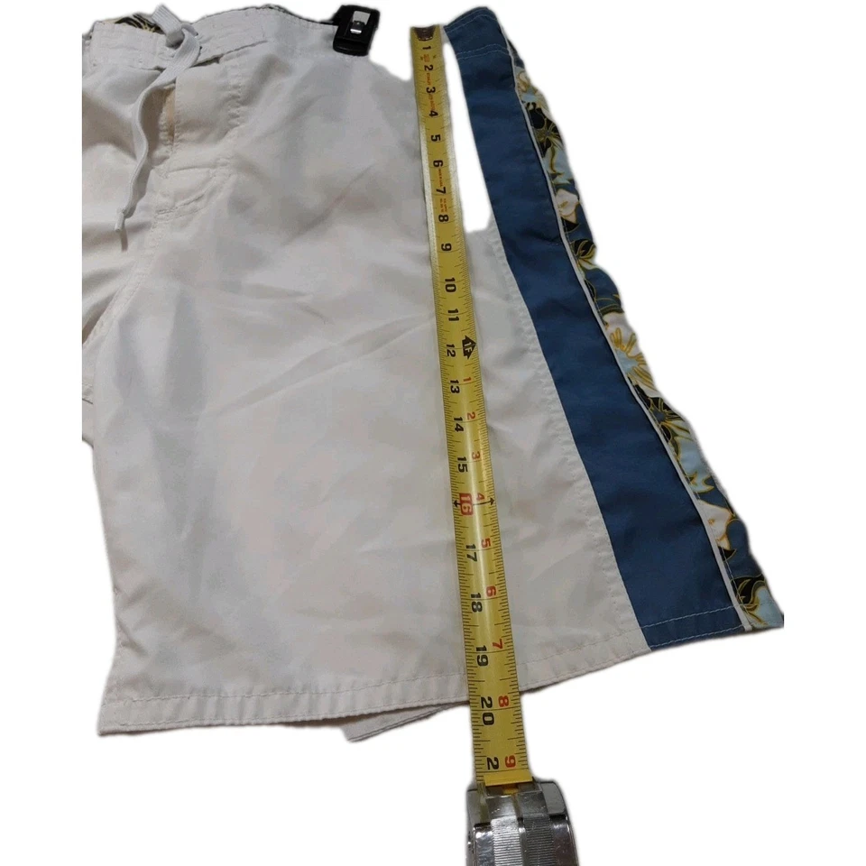 Pantalones Cortos Para Hombre Breakwater Malla Ropa Interior Solapa Frontal Cordón Blanco Azul Ribete Floral Foto 4 de 4