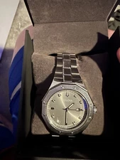 Bulova Men's Diamond Silver Stainless Steel Gray Dial 42mm Watch 96D122