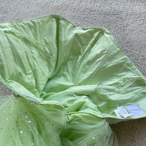 Mori Lee Lime Green Strapless Prom Quinceanera Party Princess Ball Gown Size 7/8 - Picture 7 of 17