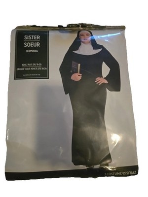 Sister Nun Costume for Women Size 2xl 18-20 Veil & Collar Set New Cosplay