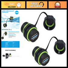 Waterproof IP68 USB 3.0 Panel Mount Connector - Female to Female Bulkhead Adapte