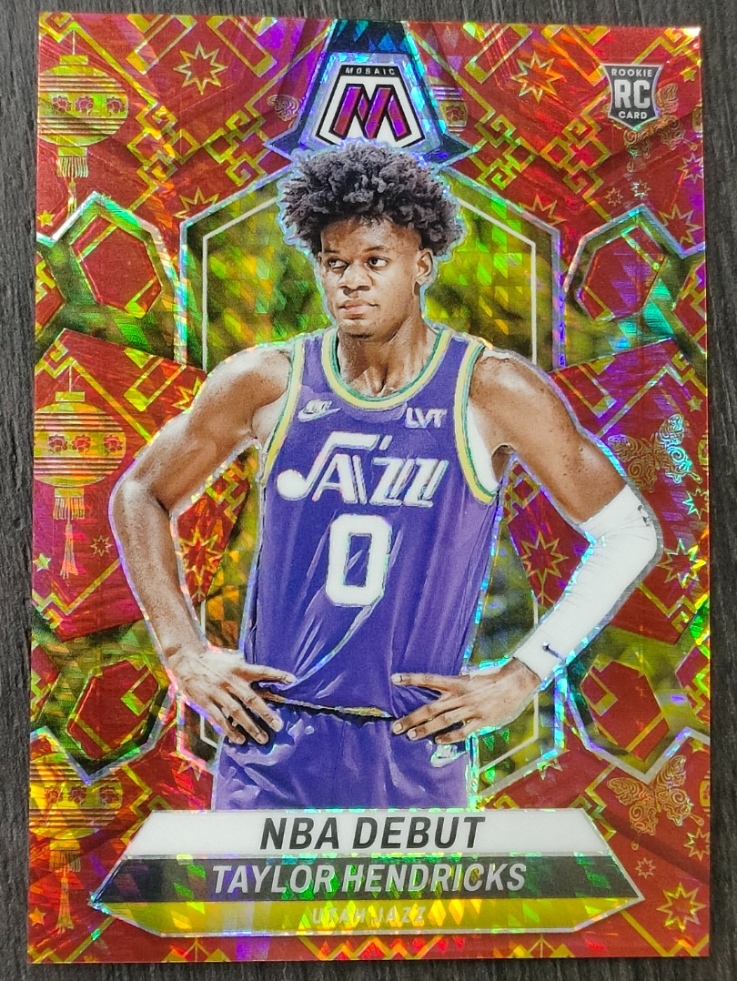 Taylor Hendricks 2023-24 Panini Mosaic 3/8 Lucky Envelope NBA Debut RC Jazz #261