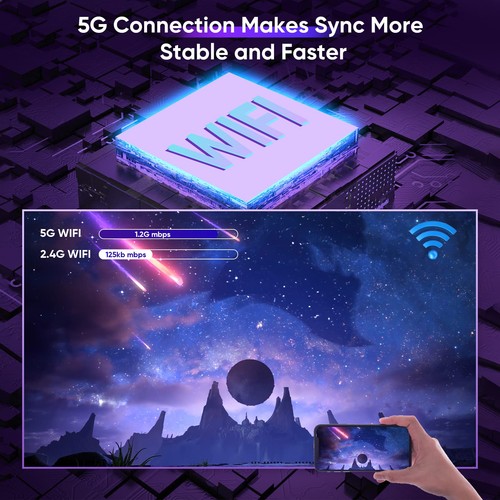 Mini Beamer für iPhone, Tragbarer Beamer mit 5G WiFi und Bluetooth, 108... - Bild 4 von 7