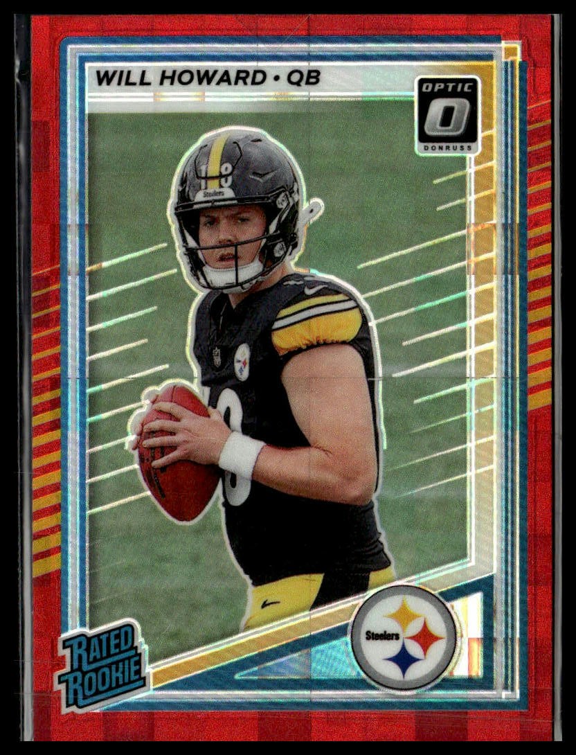 2025 Donruss #309 Will Howard Optic Rated Rookies Preview Red Pandora
