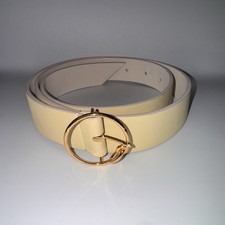 NANUSHKA Faux Leather DAILEY BELT With Round Gold Buckle 35MM