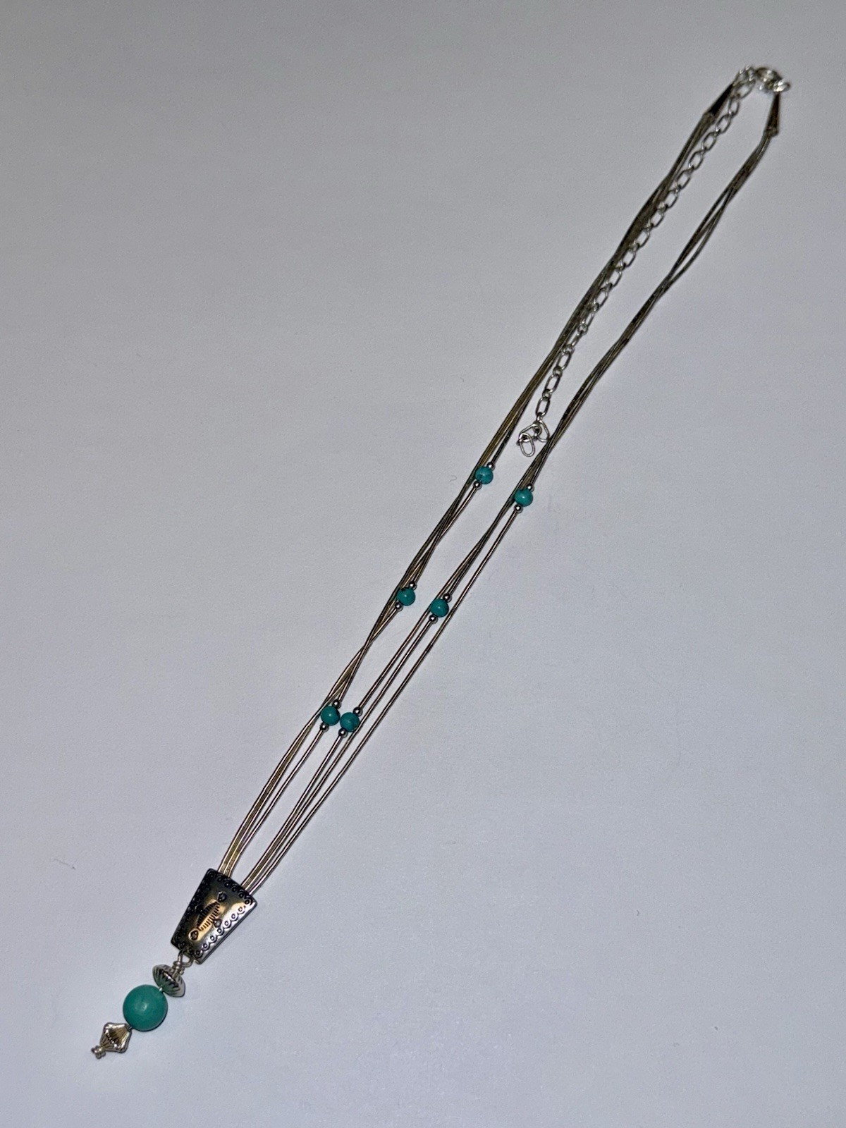 Native American Solid Sterling Silver Turquoise B… - image 3