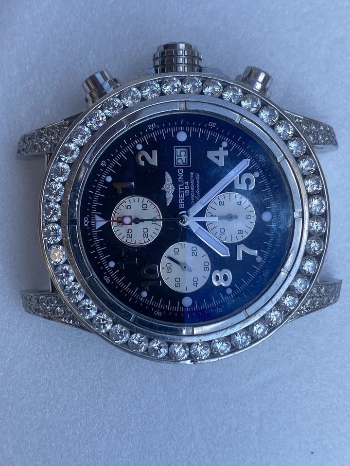 Rare Breitling Super Avenger Chrono Diamond Mens Watch - Image 3 of 4