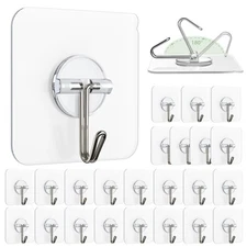 Adhesive Wall Hooks for Hanging Clear Removable Window Hooks 13 lb Stainless ...