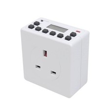 Plug In Timer 24 Hour White 13Amp 3 Pin Plug Mains Timer With Switch