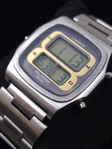 Vintage Longines Alarm Swiss Made LCD Wrist Watch - Stainless Steel Band - Picture 3 of 18