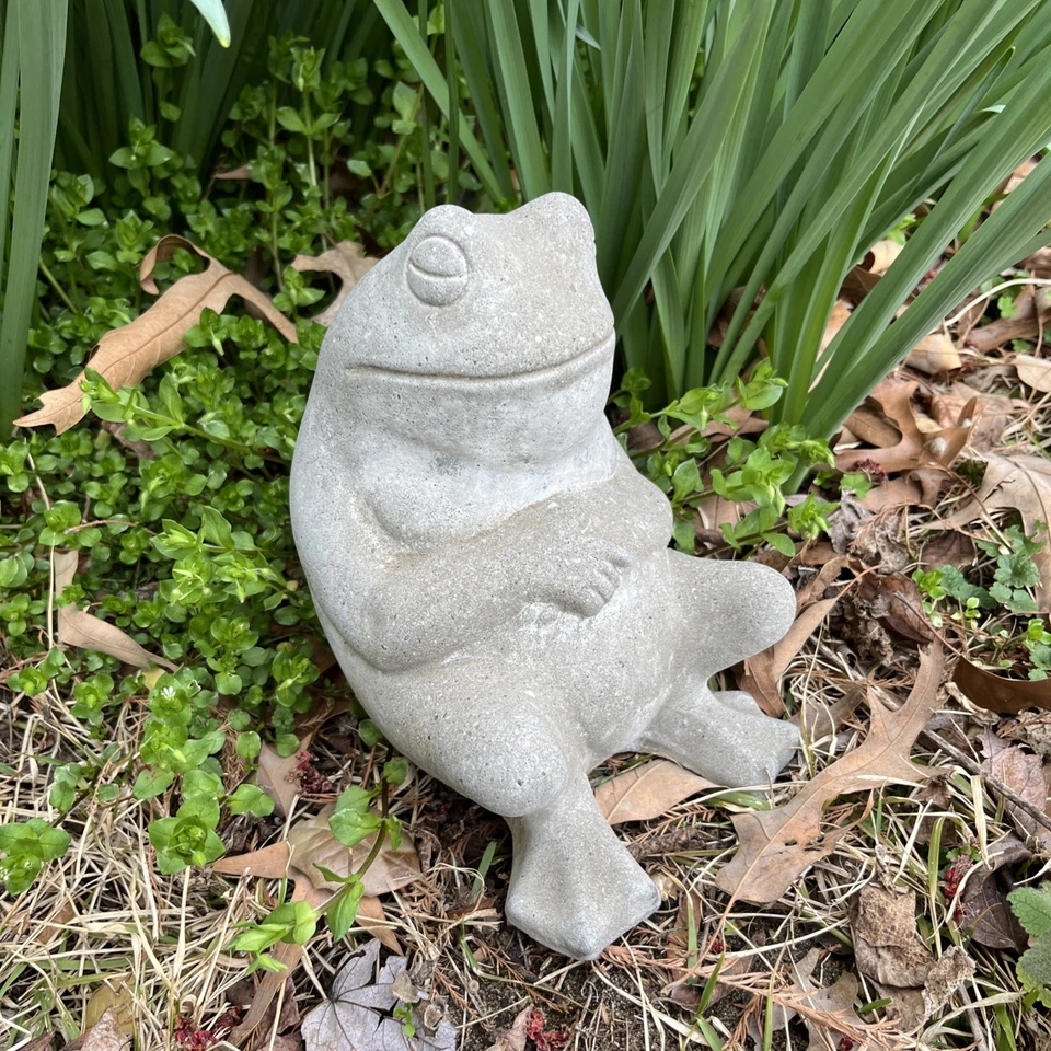 Hormigón Cemento Rana Perezosa Jardín Estatua Exterior Patio Patio Decoración Foto 2 de 4