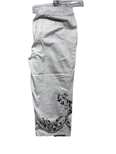 ColdWater Creek Womens White Pants Floral Wide Leg Size 18W - Picture 3 of 11