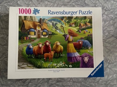 1000 pc Piece Ravensburger Puzzle The Happy Sheep Yarn Shop Used