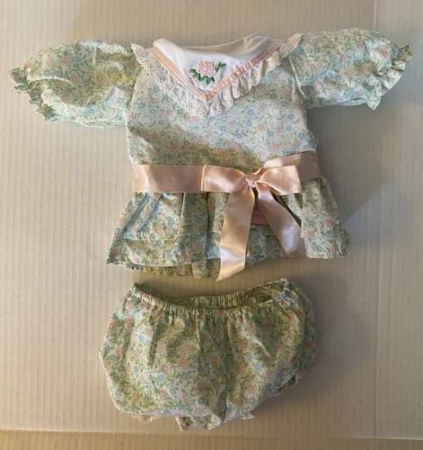 Vintage Cabbage Patch Kids Floral Doll Dress 1987 KT Vine Flowers Pink Blue HTF