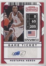 2020-21 Contenders Draft Picks Game Ticket Purple 15/99 Mustapha Heron Auto 03xg