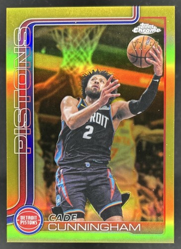 2025-26 Topps Chrome Update Cade Cunningham Gold Refractor #/50 Pistons