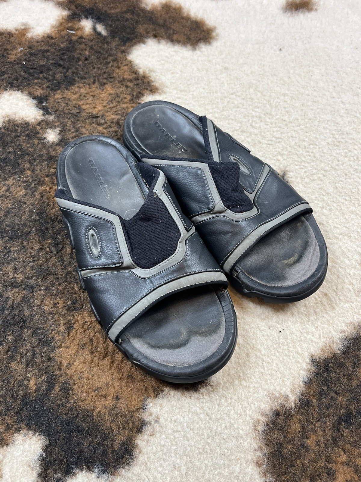 APL Infradito Oakley vintage Y2K anni 00 nero taglia 11M *così com'è*