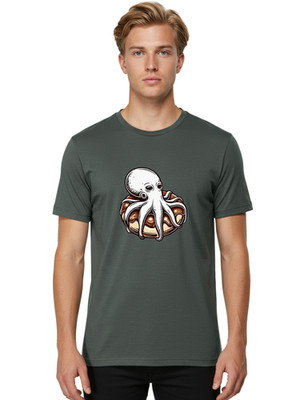 Octopus-Burger Mens Graphic Tee, 100% Cotton, Casual Summer Wear