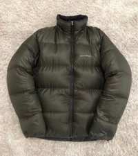 MONT-BELL Men’s Olive Down Jacket Size L Vintage 90s Lightweight Quilted Coat