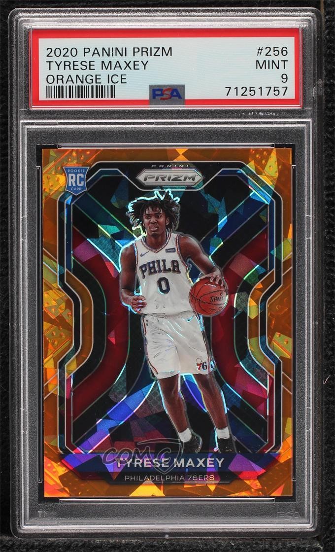 2020-21 Panini Prizm Orange Ice Tyrese Maxey #256 PSA 9 MINT Rookie RC 13rw