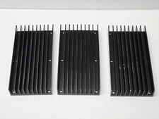 Lot of 3 Extruded Aluminum Heat Sinks 6.25"x3.25"x1" Black 10-Fin Cooling