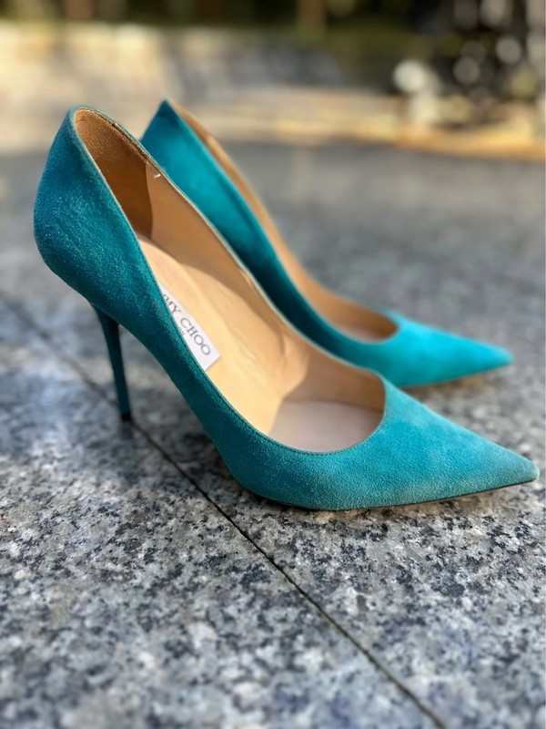 Jimmy Choo Turquoise Leather Heels EU 40 | eBay