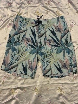 Hurley Phantom Board Shorts Mens 36 Floral Tropical Swim Trunks Surf Pocket