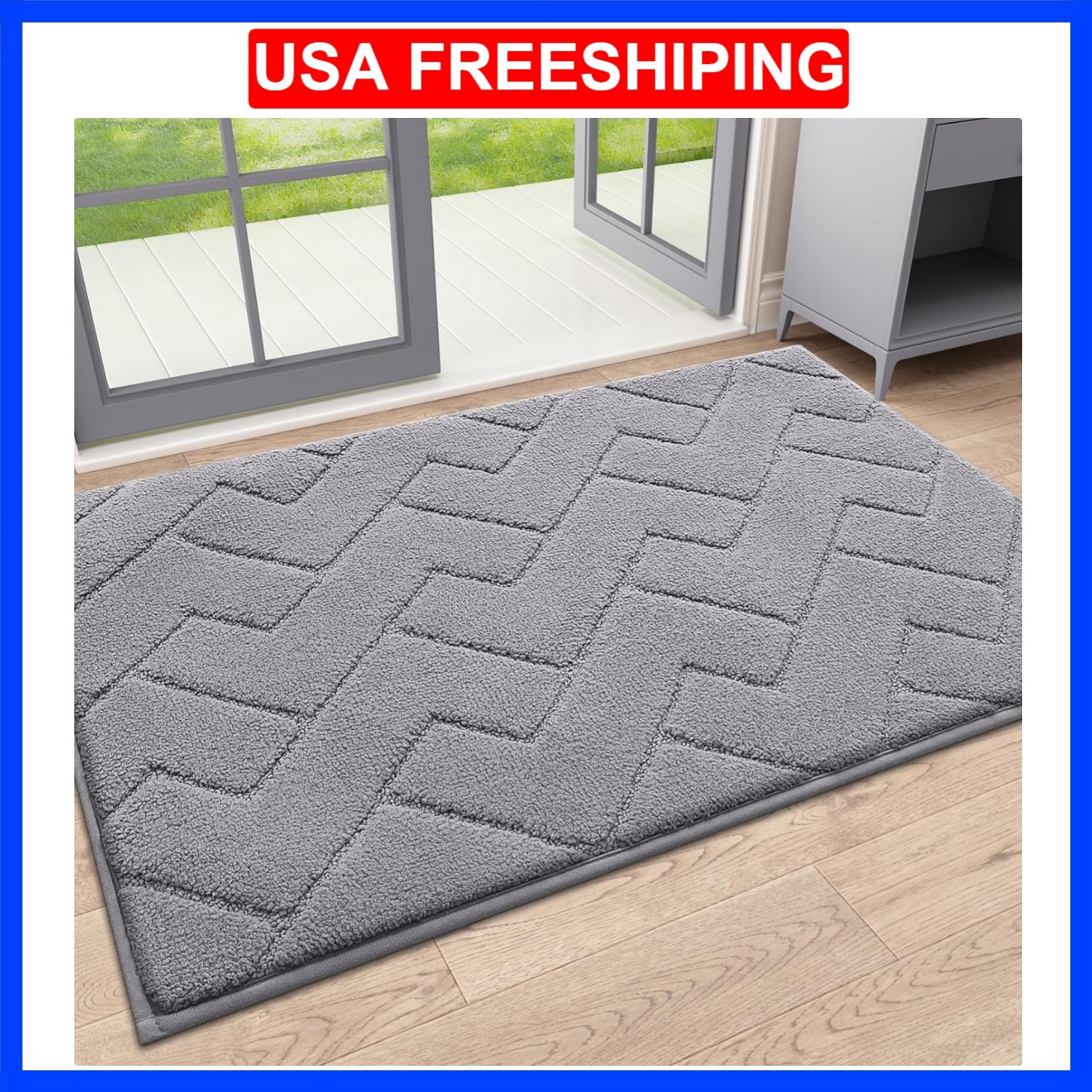 Indoor Door Mat, 32x20, Dirt Resistant and Absorbent, Sturdy Non-Slip Rubber ...