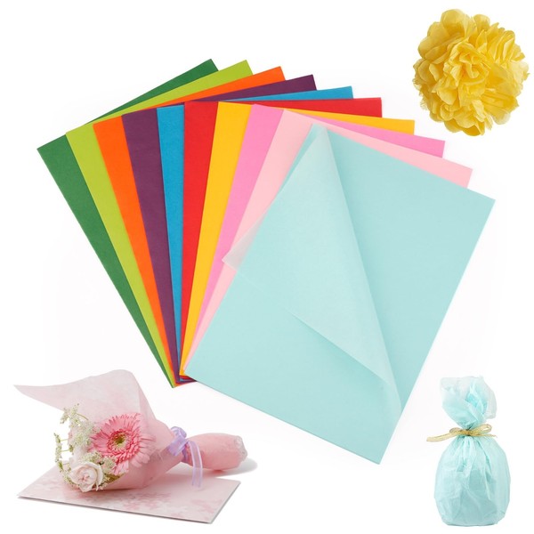 200 Blatt Seidenpapier A4 10 Farben 21 X 30 Cm Geschenkpapier Bastelpapier-image