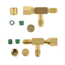 2PCS Quick Coupler Access Tee, 1/4'' Valves Core Tee Adapter with Swivel Conn...