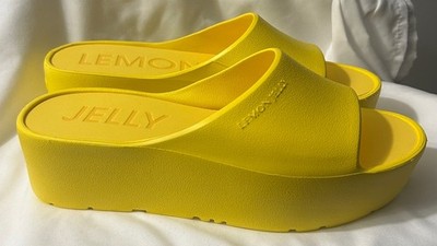 EUC Lemon Jelly Platform Slide Sandals Yellow EU 40 Women s Wedge US 9.5-10