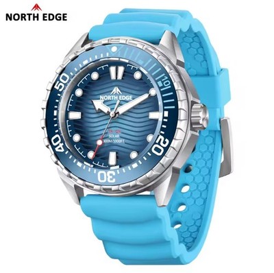 BLUE Band NORTH EDGE TRITON Solar Powered Diving, Sport Watch, 300M Waterproof, 