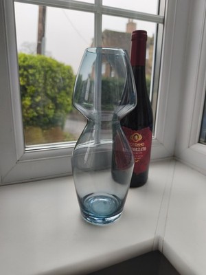 Vintage finnische Riihimäen Lasi OY Bue Kunstglas Vase Muster Nr 1479 um 1970