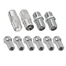 10 Pcs F Plug Connectors Waterproof Micro Screw/Twist On Aerial Coaxial Cable